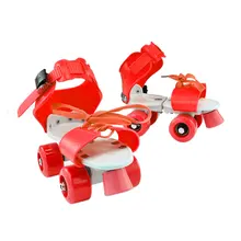 Роликовые коньки для девочек и мальчиков износостойкие двухрядные Детские уличные Регулируемые Портативные четыре колеса фиксированный подарок ABS