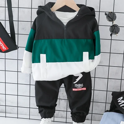 green t-shirt pants Комплект одежды в полоску с капюшоном для маленьких мальчиков и девочек, Повседневный хлопковый спортивный костюм для мальчика, футболка+ шорты, спортивная детская одежда для девочек - Цвет: green t-shirt pants