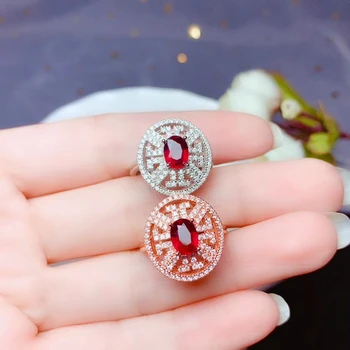 

fashion Ruby gemstone wome silver ring fine jewelry certified natural gem red color 925 sterling silver birthday Christmas gift