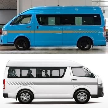

2 Pcs. Racing Car Door Side Decorative Stripe Stickers for Toyota Hiace Body Decoration Vinyl Decals Accessories