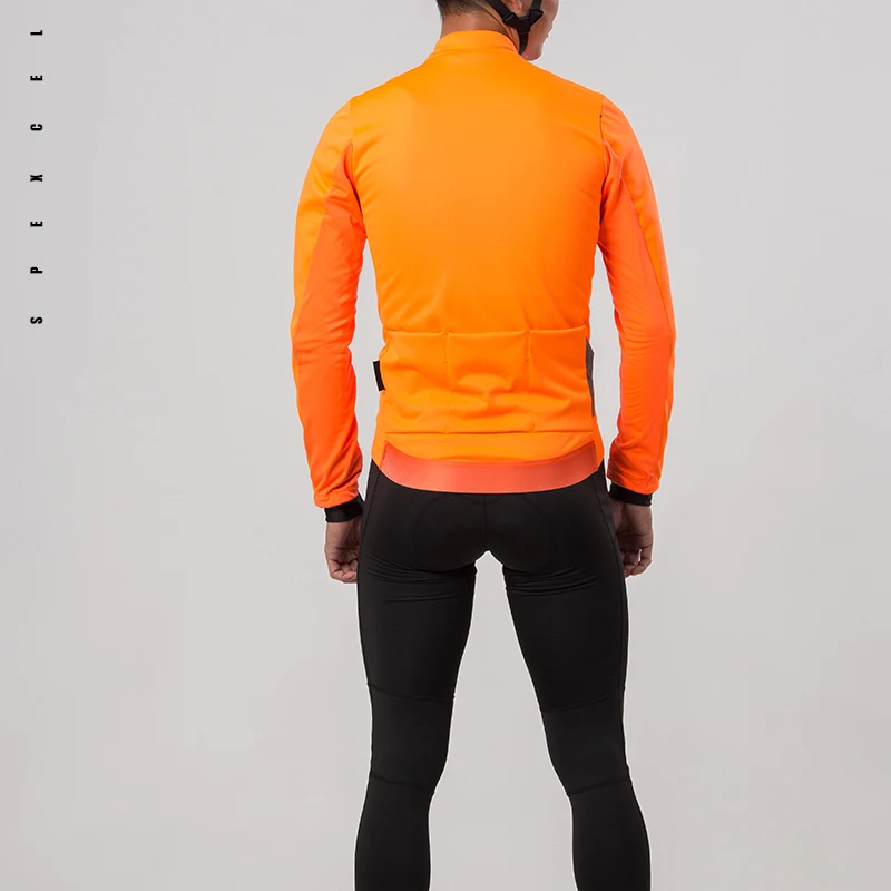 SPEXCEL orange глубокая зимняя core ветрозащитная водонепроницаемая куртка Велоспорт тепловые флис внутрь 3 слоя ткани дождевик ветровки