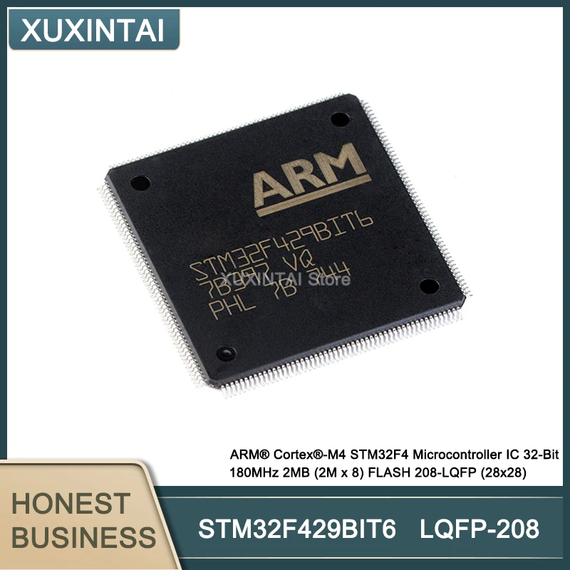 5 шт./лот STM32F429BIT6 ARM®Кора®-Микроконтроллер M4 STM32F4 IC 32 бит 180 МГц 2 Мб (2 x 8) FLASH LQFP-208 (28x28)