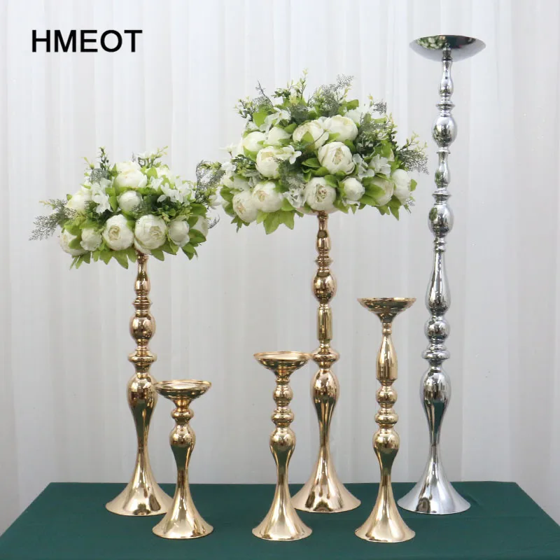 Iron Candle Holder Stand Flower Vase Metal Candlestick Wedding Decoration 