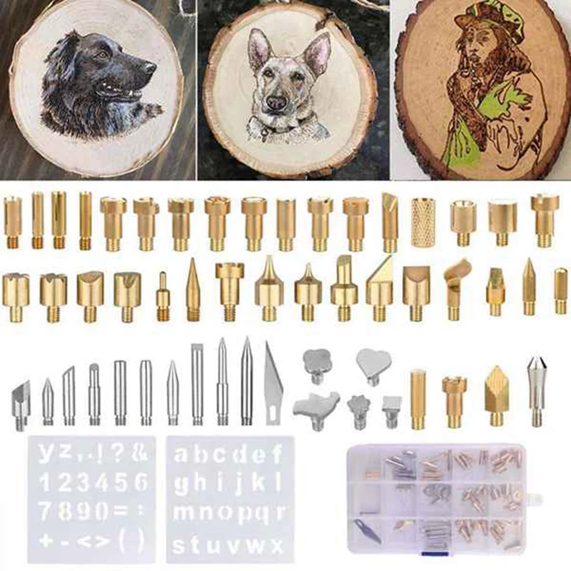 garage woodworking bench 1 Set Of 53 Sets Of Heat Transfer Tools, Pyrography Head, DIY Carving Tools, Electric Resistance, Engraved Head wood pellet making machine