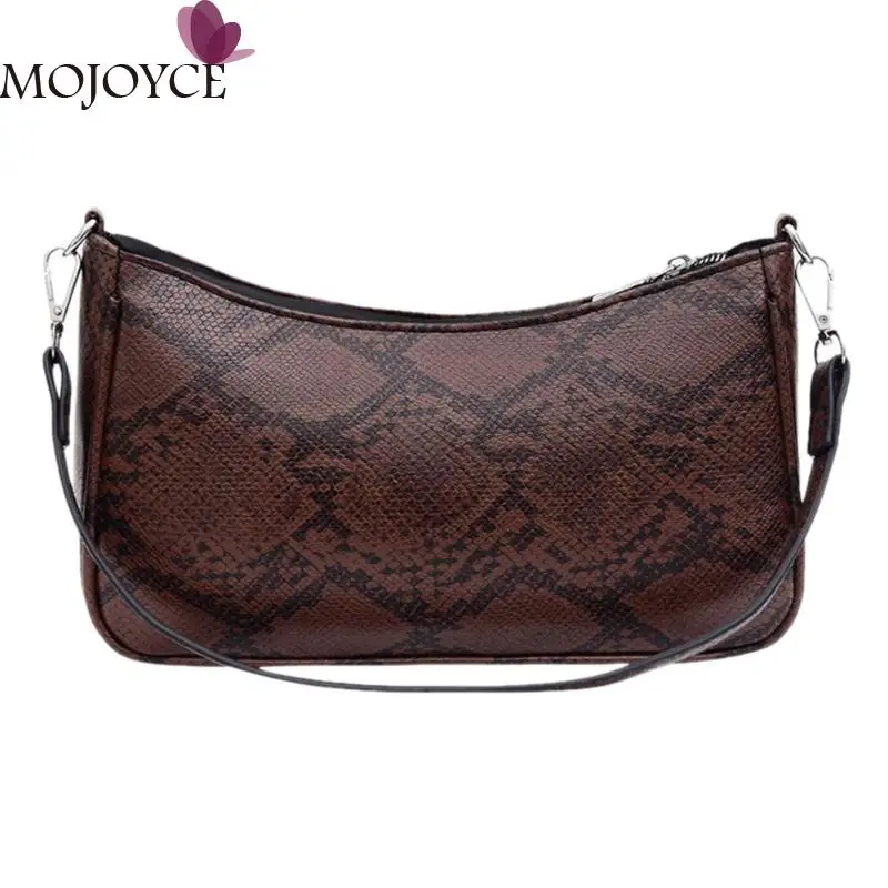 

MOJOYCE Fashion Women Snake Print Handbag Female Serpentine PU Leather Shoulder Shopping Bag Retro Totes