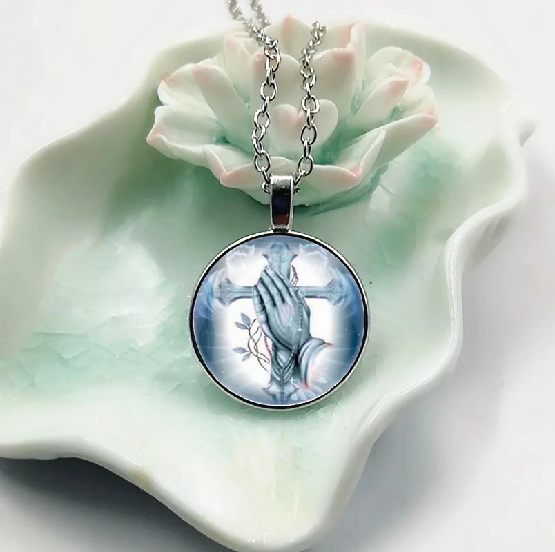 2019 новый шарм моды Поп дружбы и молитвы стекло кулон ожерелье|Цепочки| |