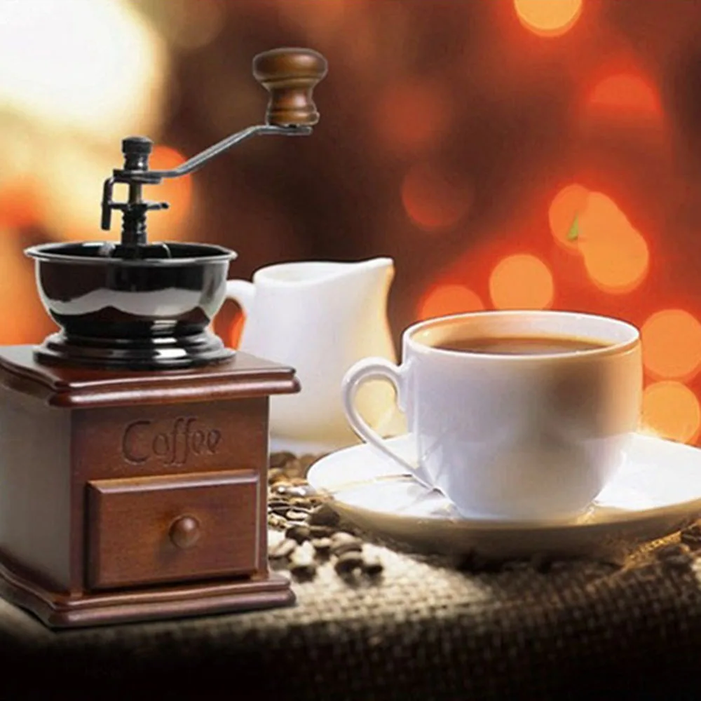 Классическая деревянная ручная кофемолка ручной ретро кофе специй Мини Кусачка с высококачественной керамикой Millston