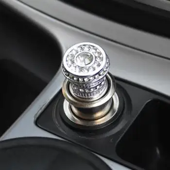 

12V Stylish Rhinestone Car Vehicle Lighter Power Socket Plug Outlet