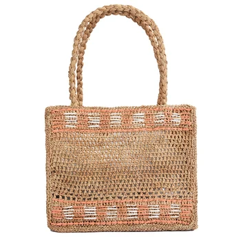 

Summer Beach Bag French Style Handbags Women Raffia Straw Bag Jeanne Damas Elegant Tote Travel Shopper Bag Clutch Brown