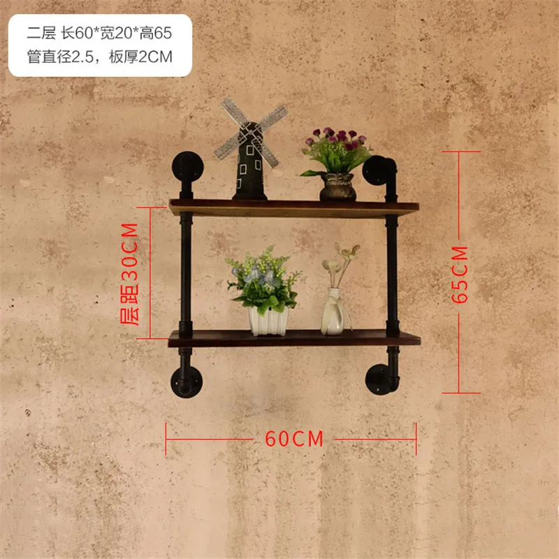 

CF2 Retro Design Wine Shelf Wine Storage Rack Iron Cup Storage Holder Double Layers Sundries Storage Organizer Wall Wine Rack