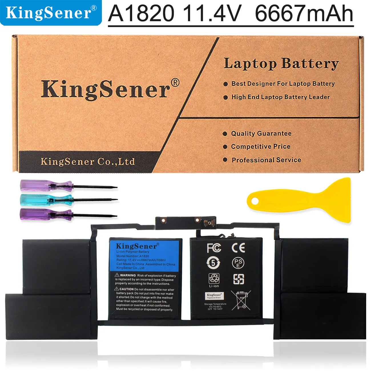 KingSener Новый A1820 Аккумулятор для ноутбука APPLE MACBOOK PRO 15 дюймов A1707 2016 2017 года 11 4 в 6667