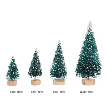 

30 Pieces Miniature Sisal Frosted Christmas Trees Bottle Brush Trees Ornaments