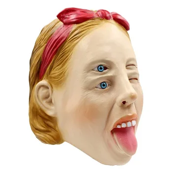 

Halloween Latex Double Shadow Mask Cosplay Party Full Head Double Shadow Scary Helmet Props