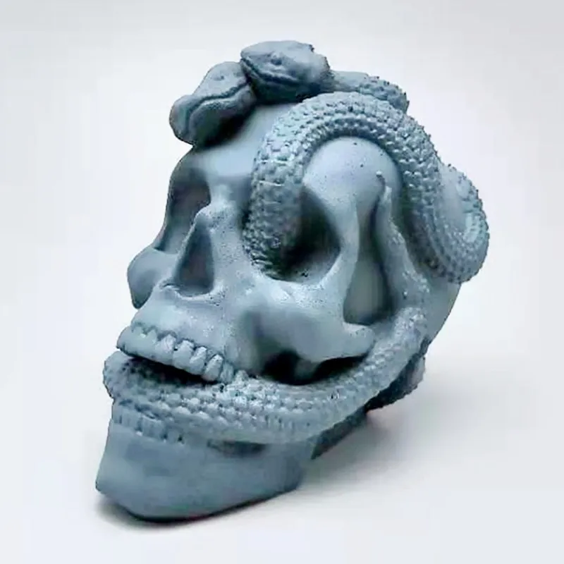 Grote Dubbele Snake Skull Siliconen Mal Diy Maken Gips Resin Model Halloween Decoratie Tool Fudge Ice Chocolate Cake Tool|Cakevormen| - AliExpress