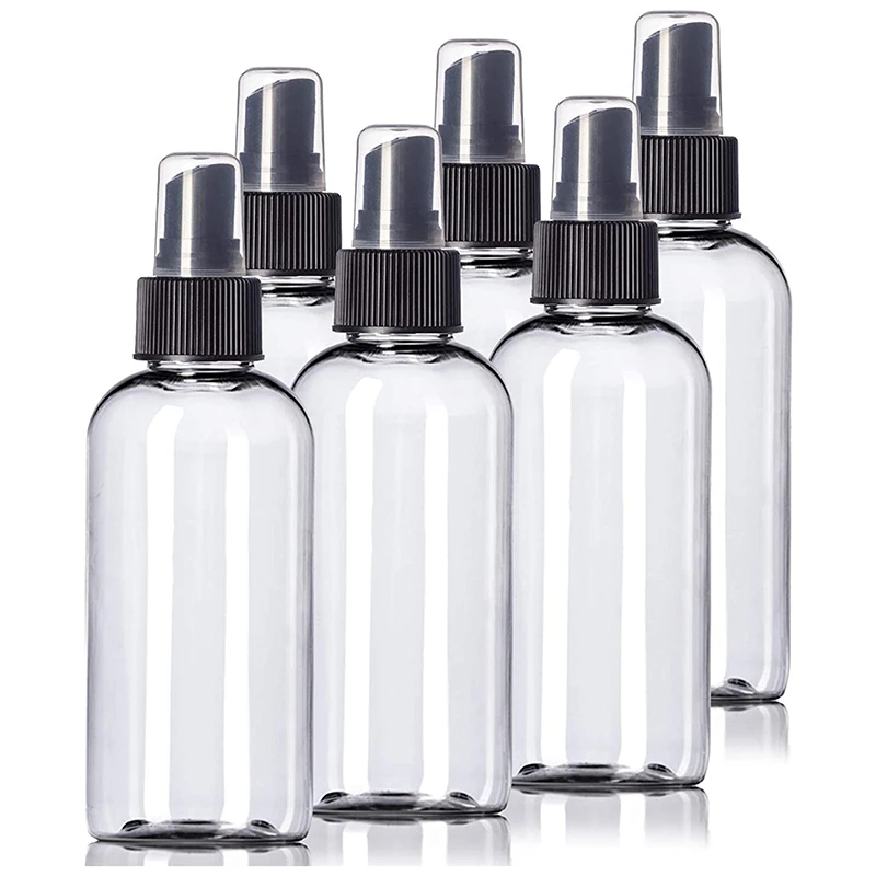 

6Pcs Transparent Empty Spray Bottles 4 Oz Plastic Mini Refillable Container Empty Cosmetic Containers