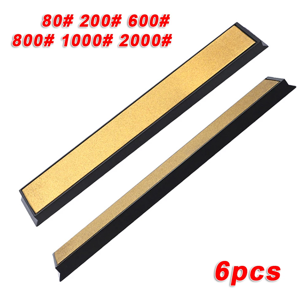 

6pcs Set Tool Sharpener Titanium Diamond Whetstone Fixed Angle Replace 160*23mm