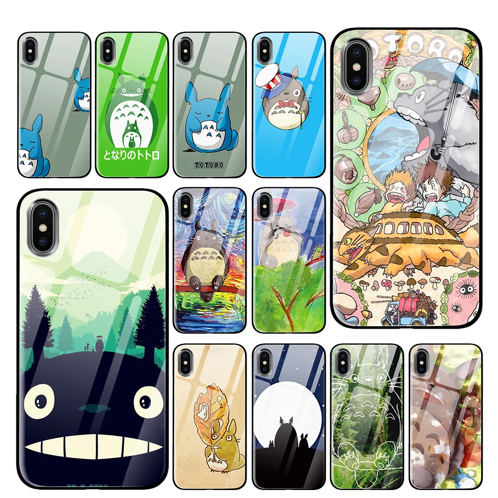 Totoro роскошные чехлы из закаленного стекла для samsung Galaxy S10 S8 S9 Plus Note 8 9