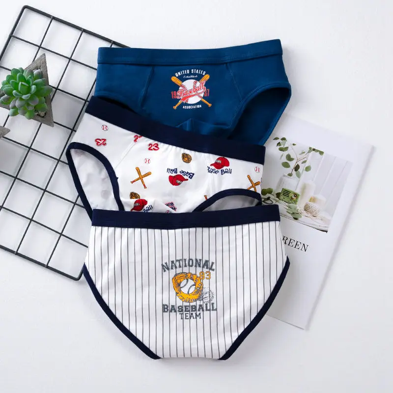 502 Briefs 3P Трусы-боксеры для мальчиков; школьная одежда; милые трусы для подростков; хлопковые трусы-стринги; детские трусы; шорты - Цвет: 502 Briefs 3P