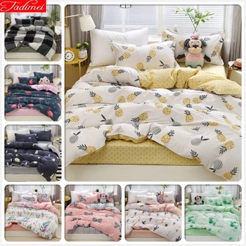 

Pineapple Pattern 3/4 pcs Bedding Set Adult Kids Child Soft Bed Linens Single Twin Full Double Queen Super King Size Duvet Cover