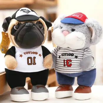 

High Quality Simulation Swag Shar Pei Dog Stuffed Toy Fashionable Panda Mouse Kat Plush toy Hip Hop Stuffed Animals Gift for boy
