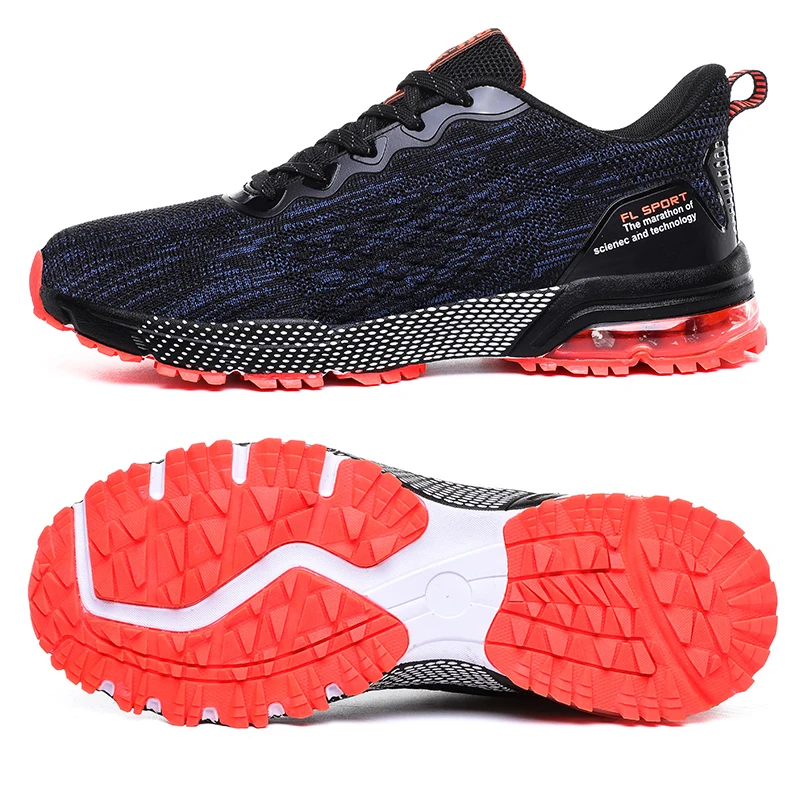 

New Training Running Shoes Men Big Size 38-46 Blue Gray Anti Slip Trailing Running Sneakers Men Cushion Air Sport Walking Shoes