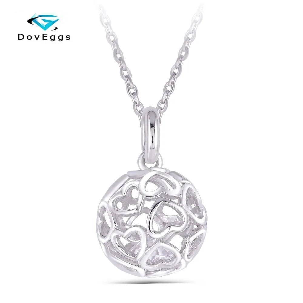 DovEggs Элегантное ожерелье Стерлинговое 1ct 6,5 мм GH цвет моиссанит классический шар в форме стерлингового серебра 925 кулон для женщин