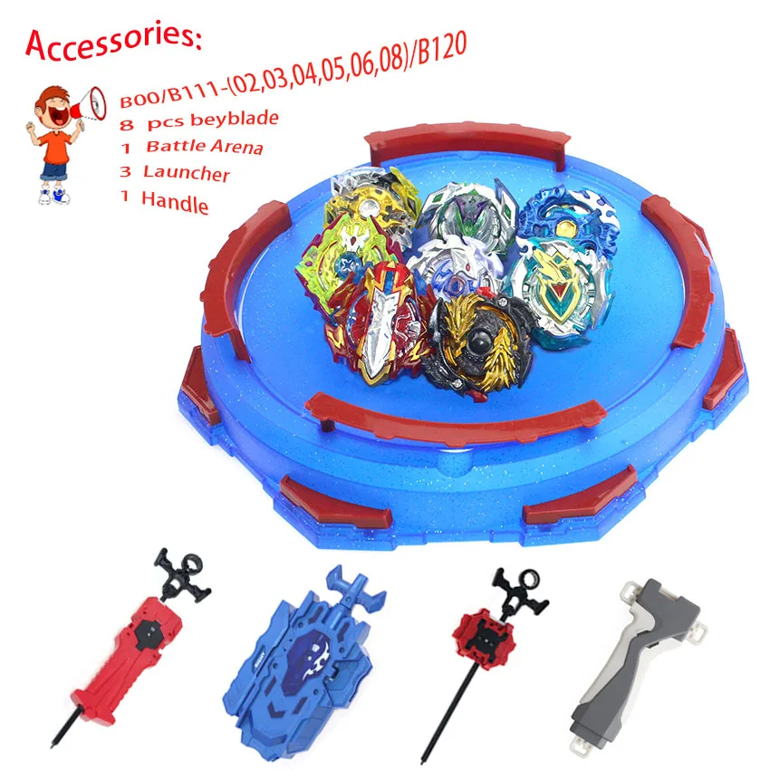 8pcs -4 Горячий набор beyblades Арена волчок металлический бой Bey металлический стадион B143 детские подарки классическая игрушка для ребенка - Цвет: 8pcs -4
