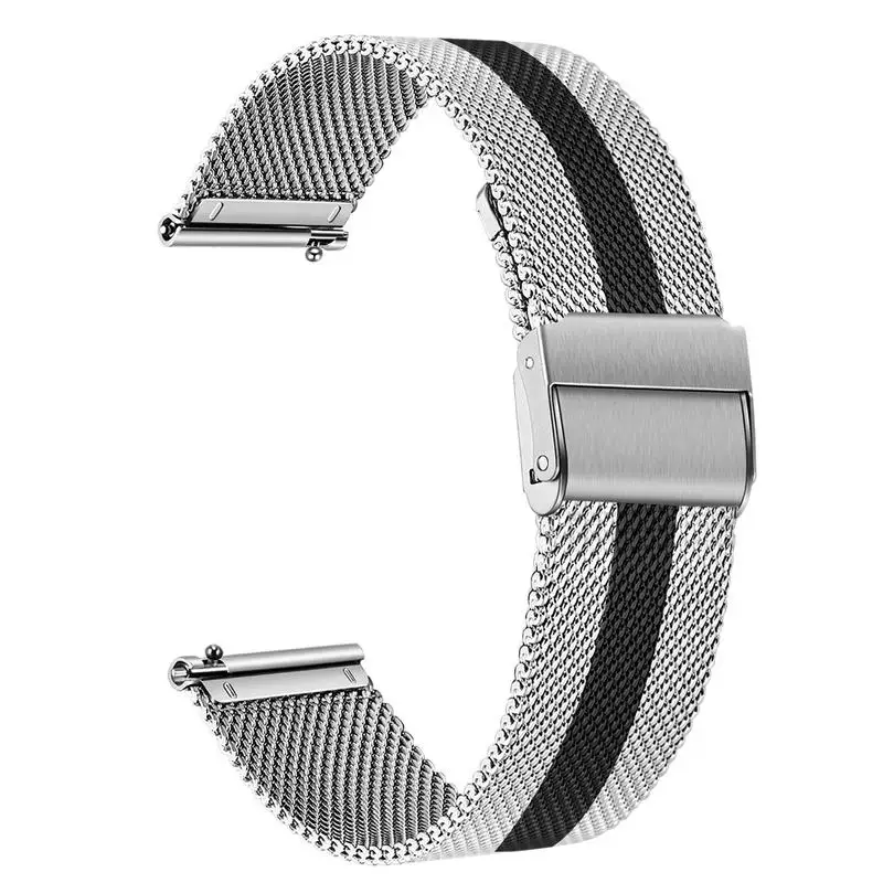 20 мм Миланский ремешок для часов samsung Galaxy Watch 42 мм/Active 40 мм/gear Sport/S2 классический ремешок из нержавеющей Стали Быстросъемный ремешок - Band Color: Silver Black