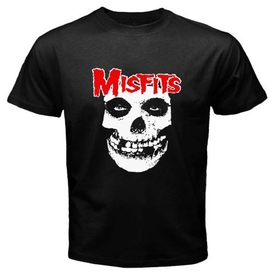 New The Misfits Punk Rock Band Skull Logo Men'S Black T-Shirt Size S To 3Xl Unisex Men Women Tee Shirt | Мужская одежда