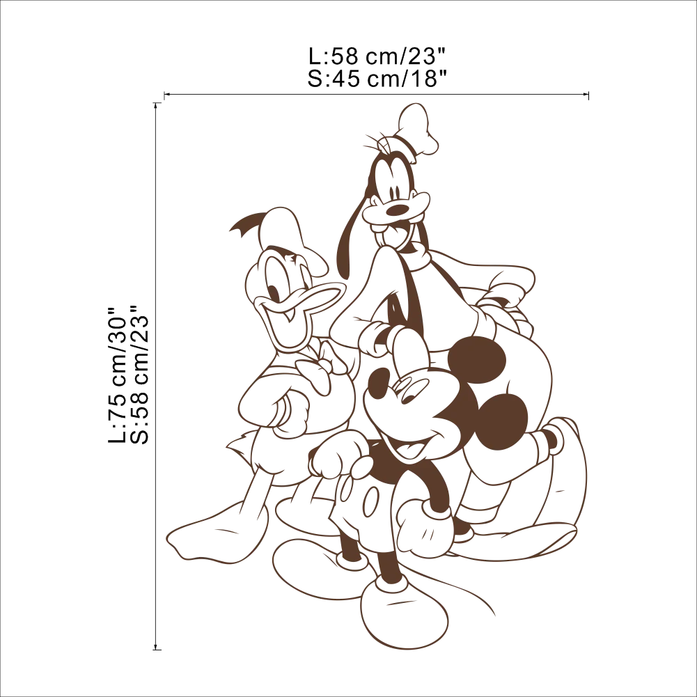 Disney Creative DIY cute Mickey Mouse & Donald Duck & Goofy wall stickers for kids room bedroom accessories home decoration Disney Creative DIY cute Mickey Mouse & Donald Duck & Goofy wall stickers for kids room bedroom accessories home decoration