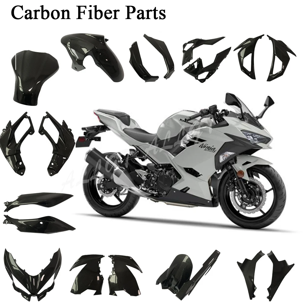 

Детали из углеродного волокна для Kawasaki Ninja 400 2018 2019 переднее/заднее крыло, нижнее/заднее крыло, нижнее среднее боковое обтекатель