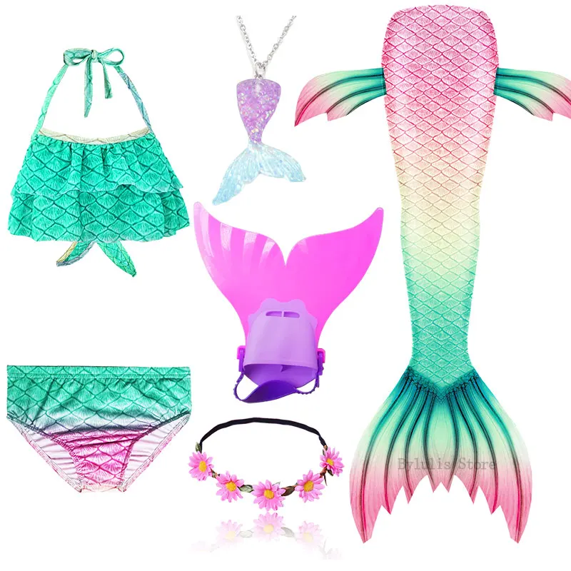 Little Mermaid Tails Monofin Cosplay Costume Full Set