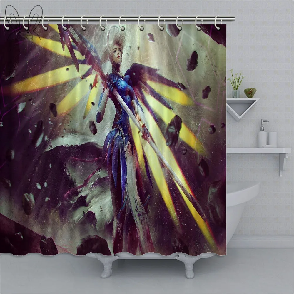 Aplysia, модная занавеска для душа, 3D, аниме, защита от плесени, полиэфирная ткань, занавески для ванной комнаты, экраны с крючками