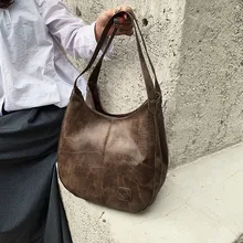 Лоскутные женские сумки-Хобо, удобная женская сумка через плечо, винтажная мягкая черная кожаная повседневная женская сумка-тоут, повседневные сумочки