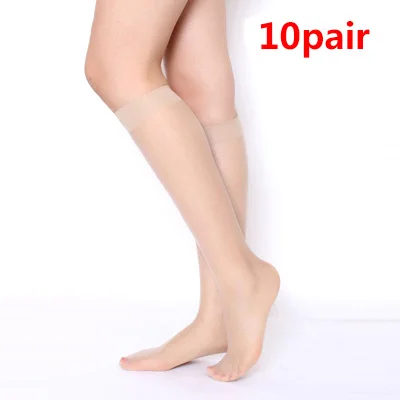 10pair 3/4/5/10 пар гетры для Для женщин летние модная черная кожа Цвет чулки в сетку тонкие прозрачные чулки - Color: 10pair