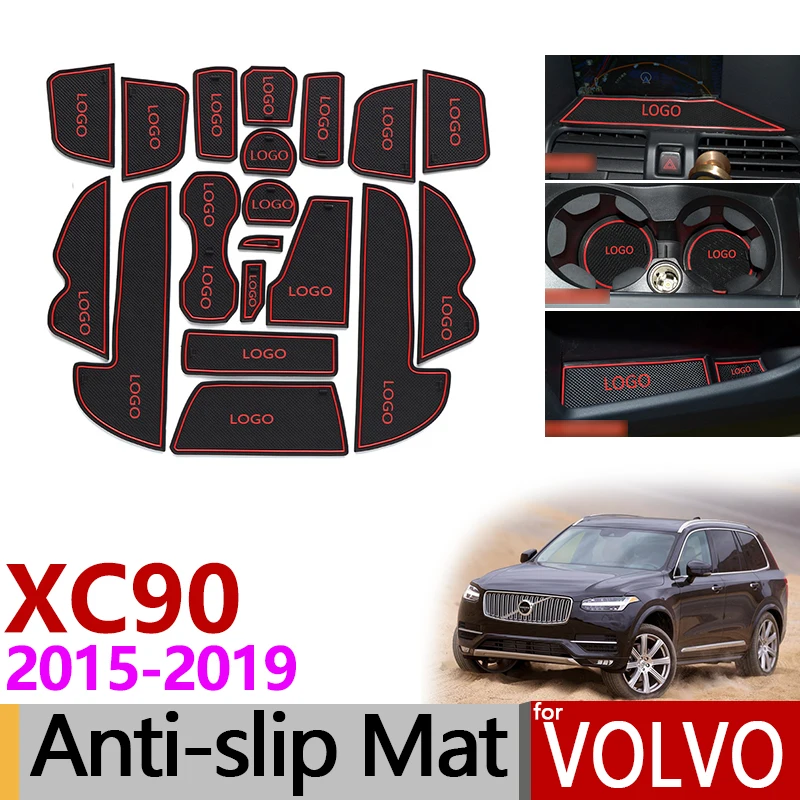 Грязный коврик для Volvo XC90- MK2 2 D4 D5 D6 T5 T6 T8 XC90 аксессуары для двери паз ворота слот подставка Противоскользящий коврик для автомобиля