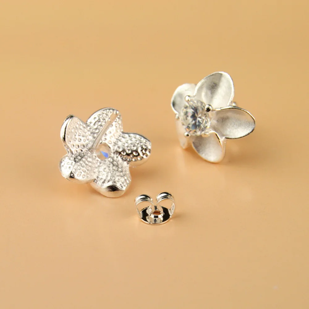 Женские серьги гвоздики из серебра 925 пробы с фианитом|brand stud earrings|fashion earringsstud earrings