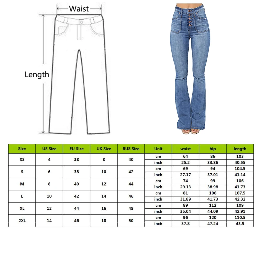 SFIT новые женские модные джинсы с пуговицами, тонкие повседневные штаны, женские расклешенные брюки, широкие длинные штаны