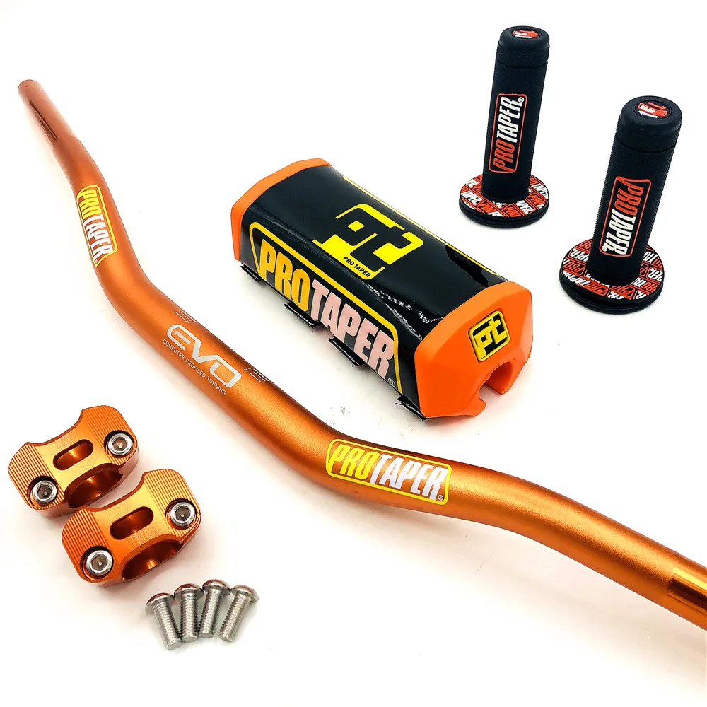 Руль для PRO Taper Pack Bar 1-1/" ручка бар колодки ручки Pit Pro Racing Dirt Pit Bike мотоцикл CNC 28,5 мм адаптер - Цвет: Orange PT
