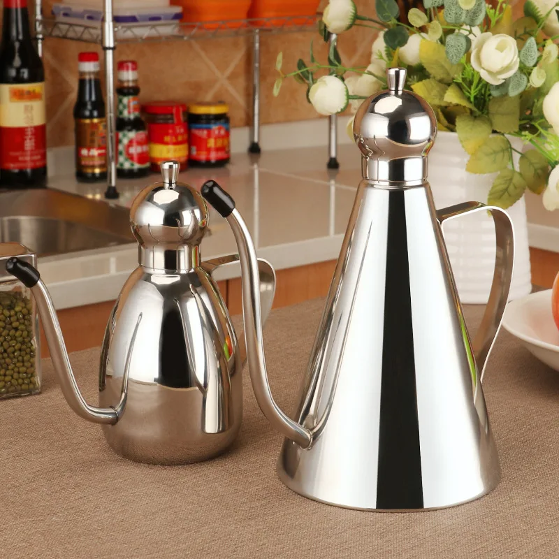 

500ml Stainless Steel Olive Oil Vinegar Dispenser Jar Seasoning Condiment Pot Bottles Container Kitchen Storage Tools Sauce
