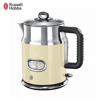 

Electric Kettles Russell Hobbs 21672-70 Home Appliances Kitchen Appliance Retro Cream beige Steel Multi Electric Kettle Flat Bottom Heating Scale Window