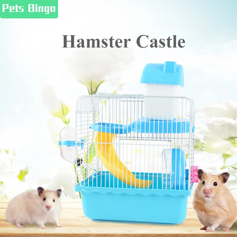 

Pets Bingo Hamster Cage Heighten Three-layer Pet Cage Portable Guinea Pig House Breathable Game Nest Small Animals Supplies