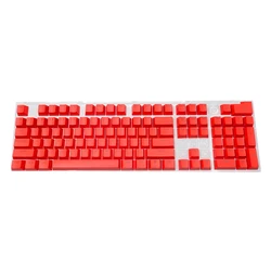 Universal Ergonomic Blank Keycaps Set - 104pcs, ABS, Backlit Key Cap Replacement (Red)