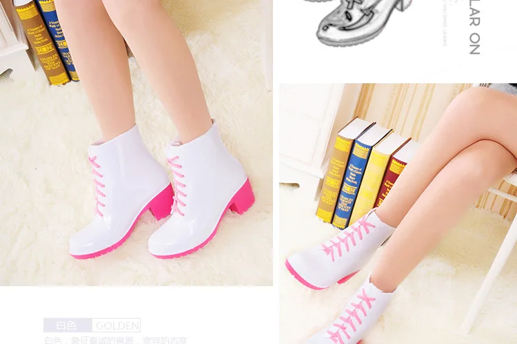 Explosion Models Non-slip Shoes Fashion Tube Rain Boots Women's Martin Boots Korean Low-heeled Shoes