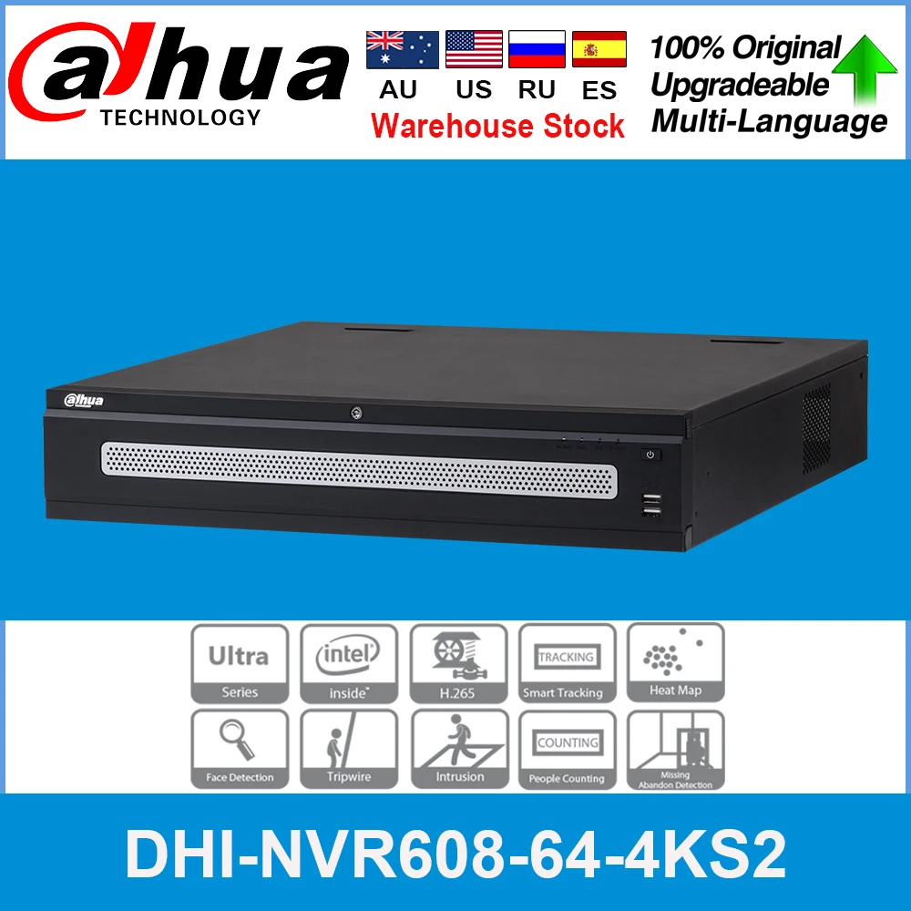 Видеорегистратор Dahua NVR H.265 64 канала 4K разрешение до 12 Мп Предпросмотр и