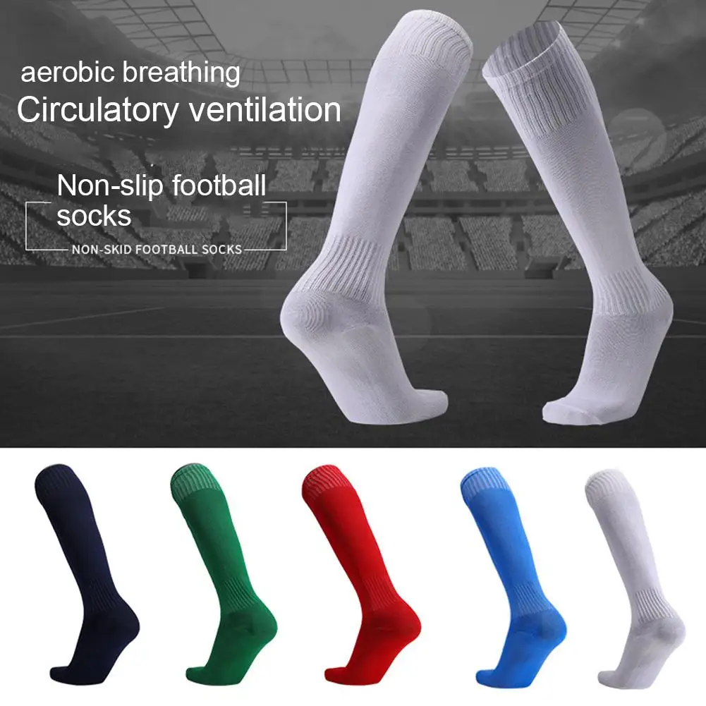 

New Teenager Adult Soccer Socks Football sports Long Socks Anti-slip sweat training soccer football stockings Black Blue White