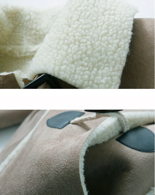 Winter New Style Korean-style Lambs Wool Mid-length Thick Suede Cold Cotton Coat Cool GIRL'S