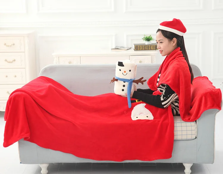 Милый мультфильм Рождественская серия рулон коврик фланелевый коралловый флис одеяло детское сиеста одеяло воздухопроницаемое одеяло Рождественский подарок