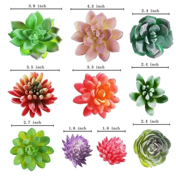 

10 Pcs Unpotted Fake Succulent Plants Artificial Plastic Faux Succulents Decor Colorful Home Decor Simulation Plants