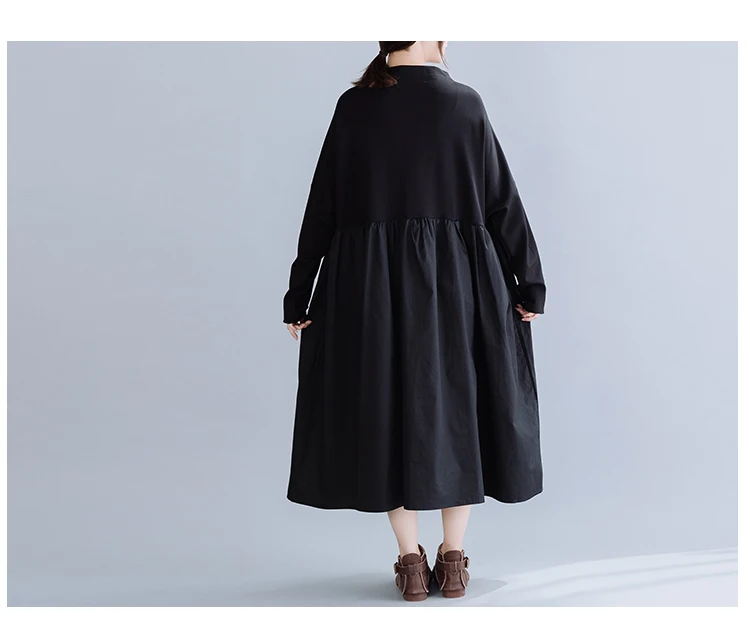 BelineRosa Big Sizes Women Clothing Simple Black Color Large Size Women Clothing YLFS0017